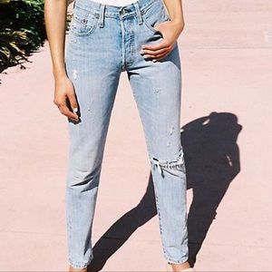 Free People Distressed Mom Jeans